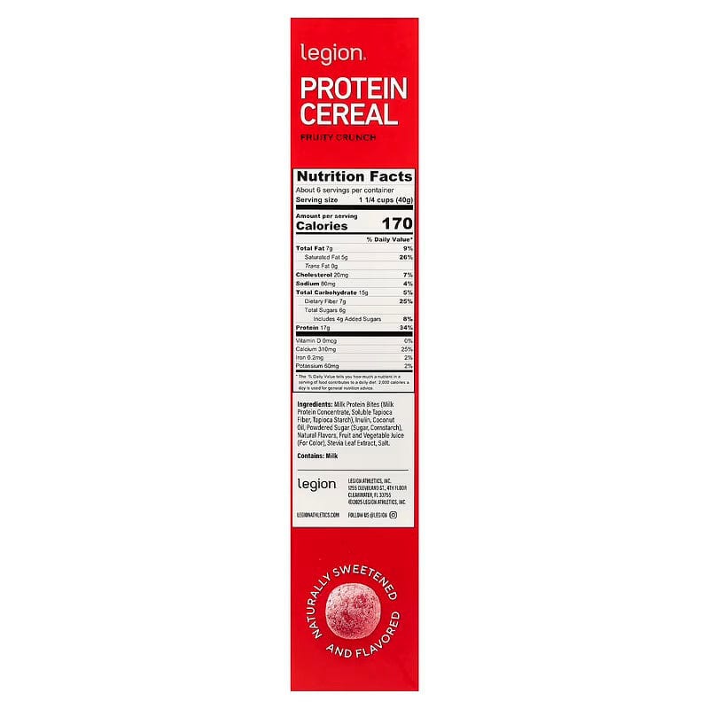 Legion - Protein Cereal - Berry Crunch (1 Box/6 Servings) - Nashua Nutrition