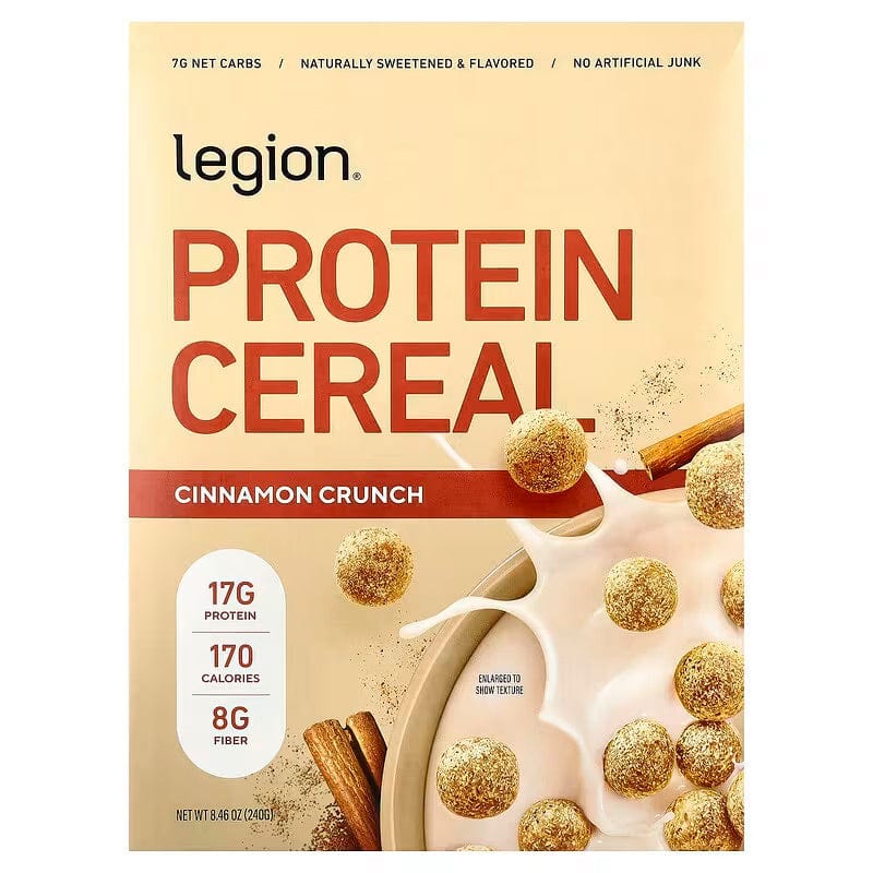 Legion - Protein Cereal - Cinnamon Crunch (1 Box/6 Servings) - Nashua Nutrition