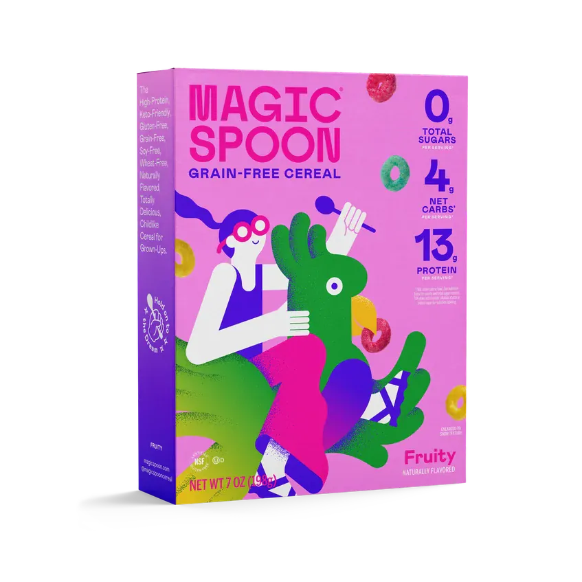 Magic Spoon High Protein Cereal | Fruity | 1 Box of 5 Servings - Nashua Nutrition