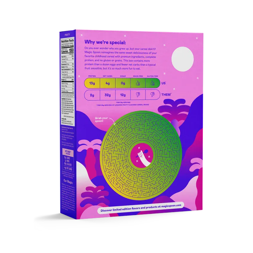 Magic Spoon High Protein Cereal | Fruity | 1 Box of 5 Servings - Nashua Nutrition