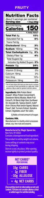 Magic Spoon High Protein Cereal | Fruity | 1 Box of 5 Servings - Nashua Nutrition