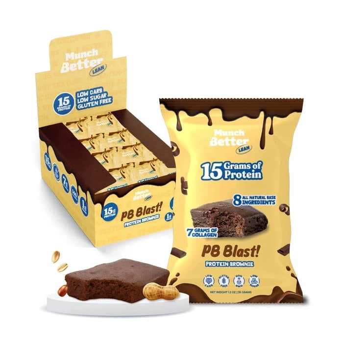 Munch Better LEAN - Protein Brownie - Peanut Butter Blast (1 Brownie or Box of 12)