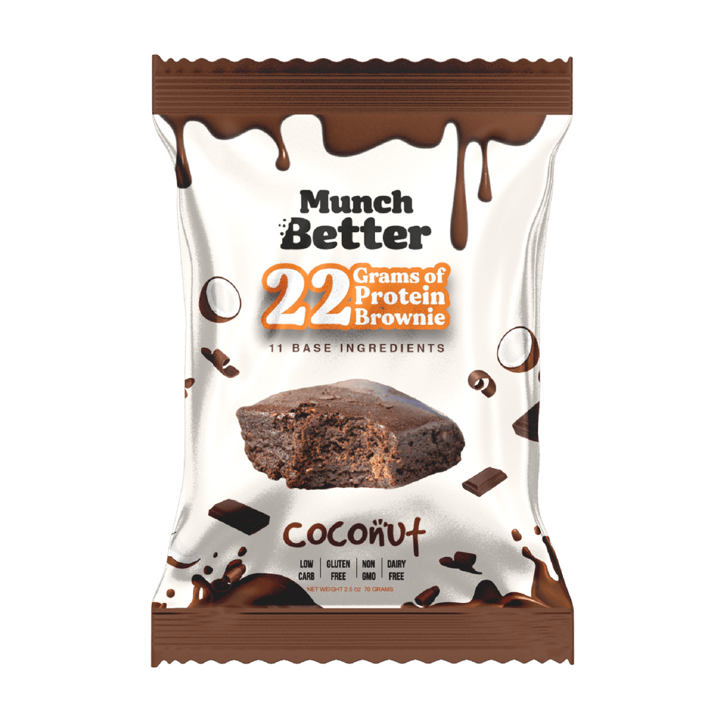 Munch Better - Protein Brownie - Chocolate Coconut (1 Brownie or Box of 8) - Nashua Nutrition