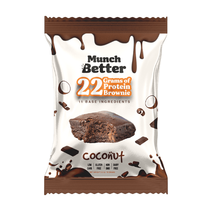 Munch Better - Protein Brownie - Chocolate Coconut (1 Brownie or Box of 8)