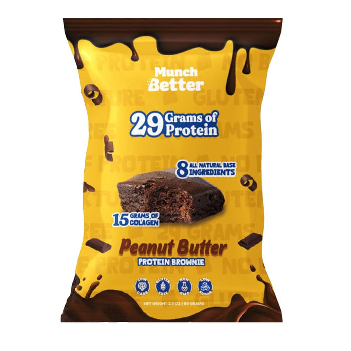 Munch Better - Protein Brownie - Chocolate Peanut Butter (1 Brownie or Box of 8)