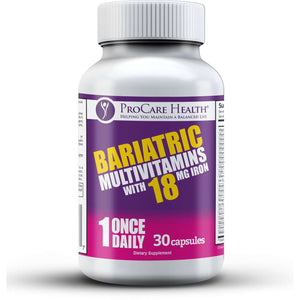 ProCare Health - Bariatric Multivitamin Capsule - 18mg Iron - 1 Once Daily - 30ct Bottle - Vitamins & Minerals - Nashua Nutrition