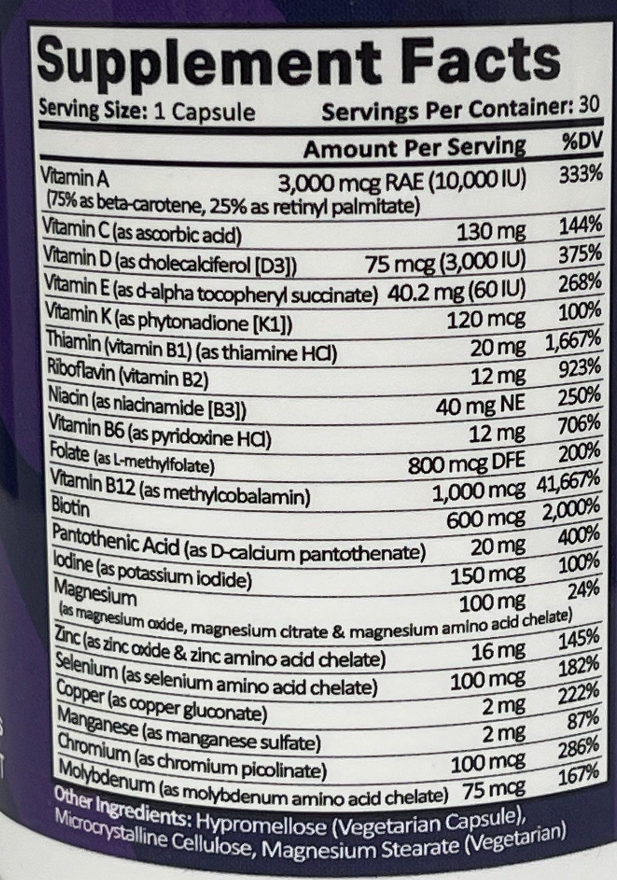 ProCare Health - Bariatric Multivitamin Capsule - Iron Free - 1 Once Daily - 30ct Bottle - Nashua Nutrition