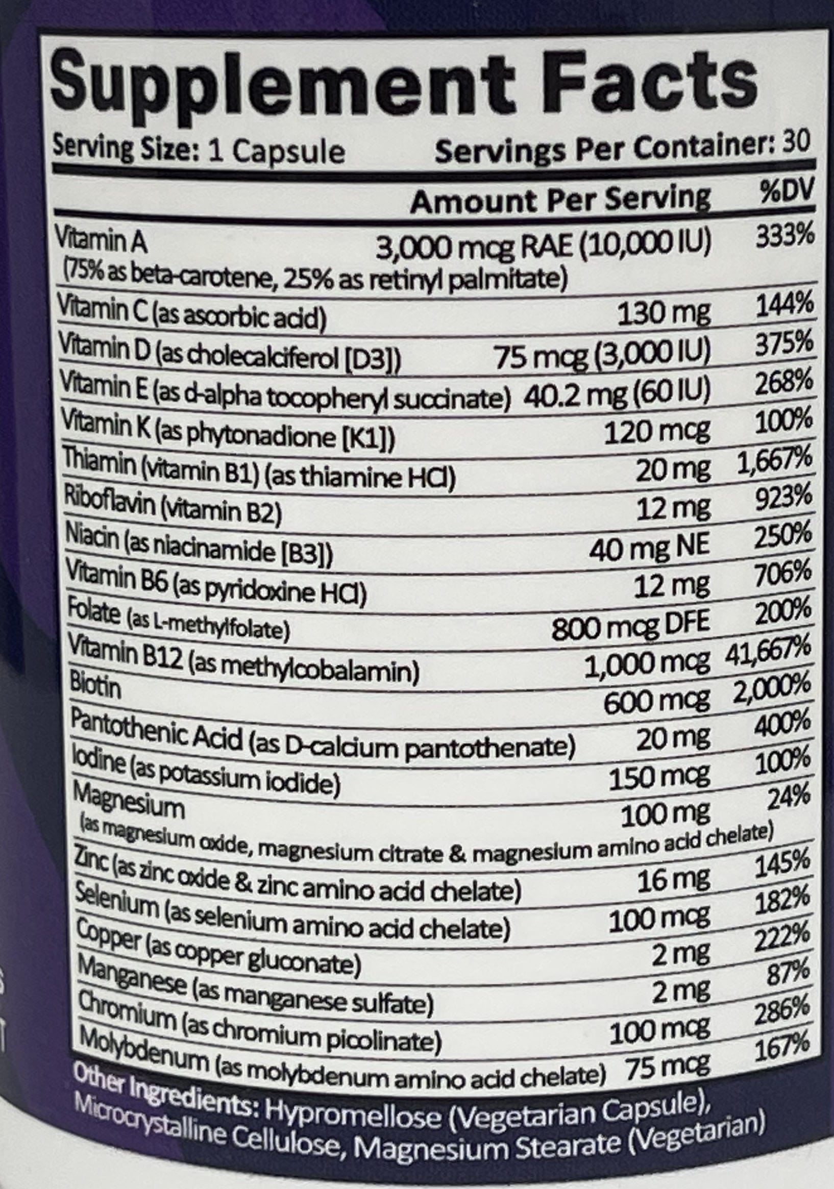 ProCare Health - Bariatric Multivitamin Capsule - Iron Free - 1 Once Daily - 30ct Bottle - Nashua Nutrition