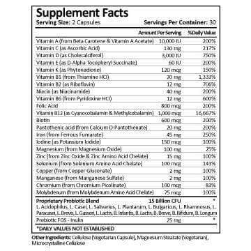 ProCare Health Probiotics Bariatric Multivitamin - 60 Capsules - Nashua Nutrition
