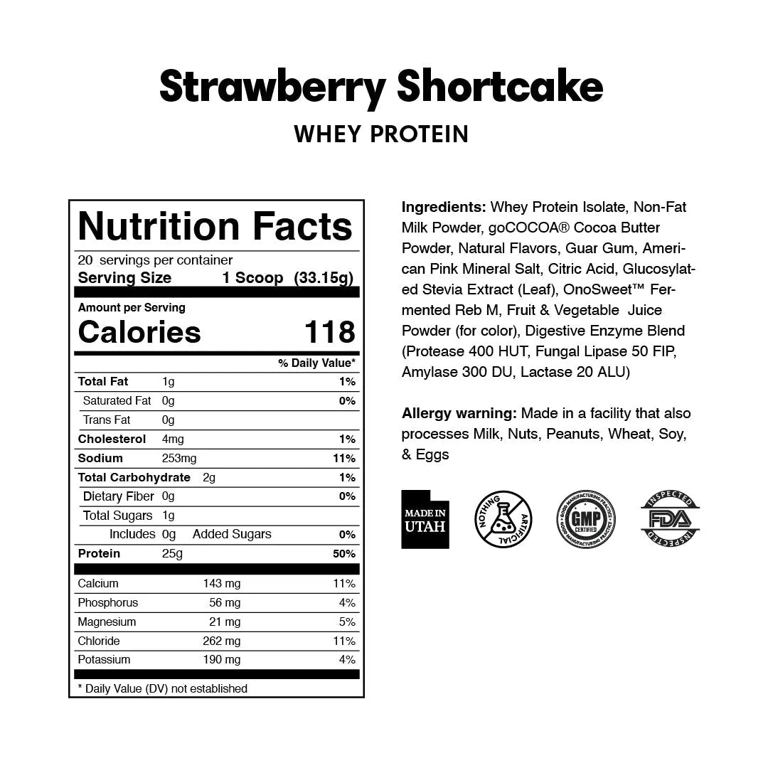 ProDough Whey Protein Stick Pack - Strawberry Shortcake - Nashua Nutrition