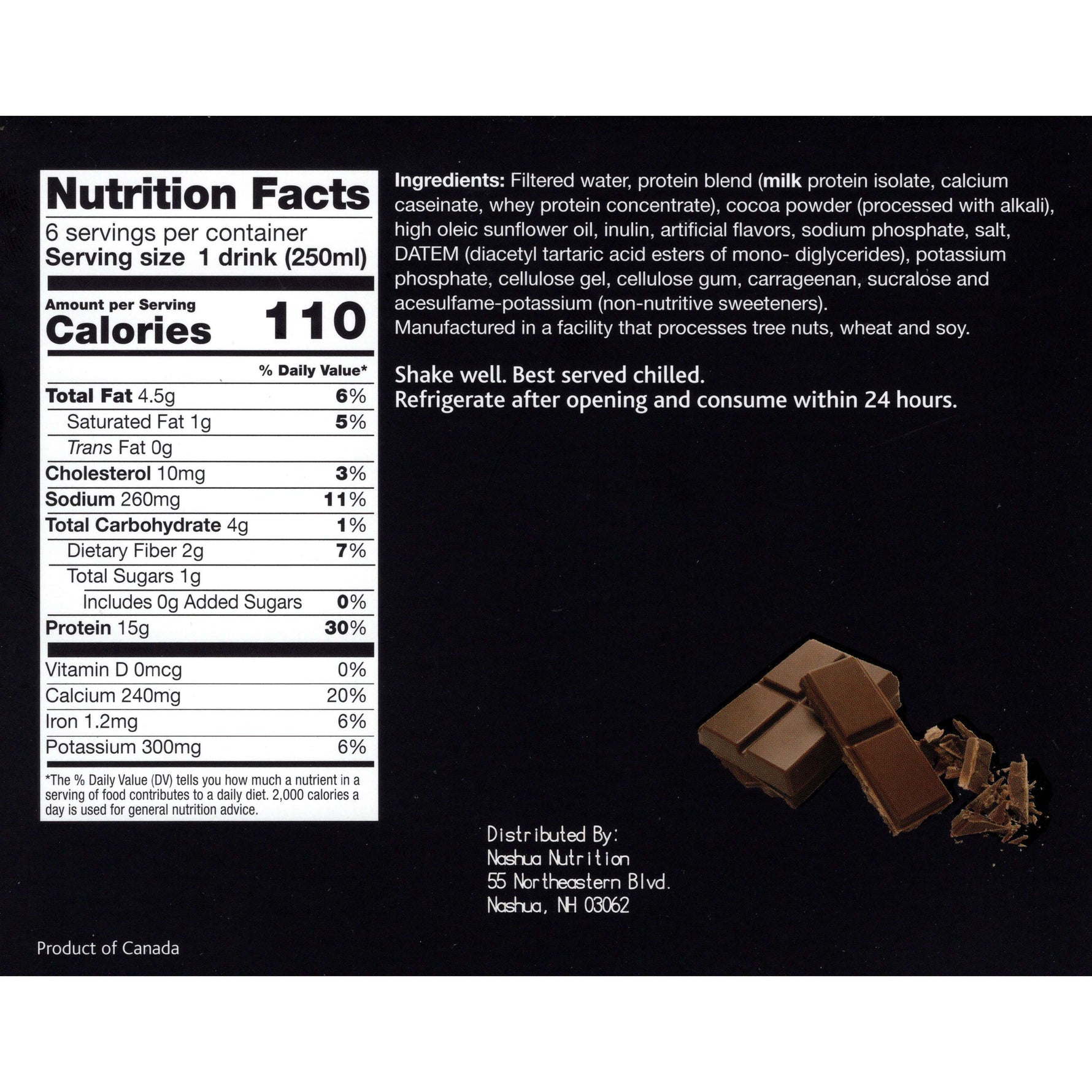 Proti-Thin Anytime Ready To Drink Protein Drink - Chocolate (6/Box) - Protein Liquids - Nashua Nutrition