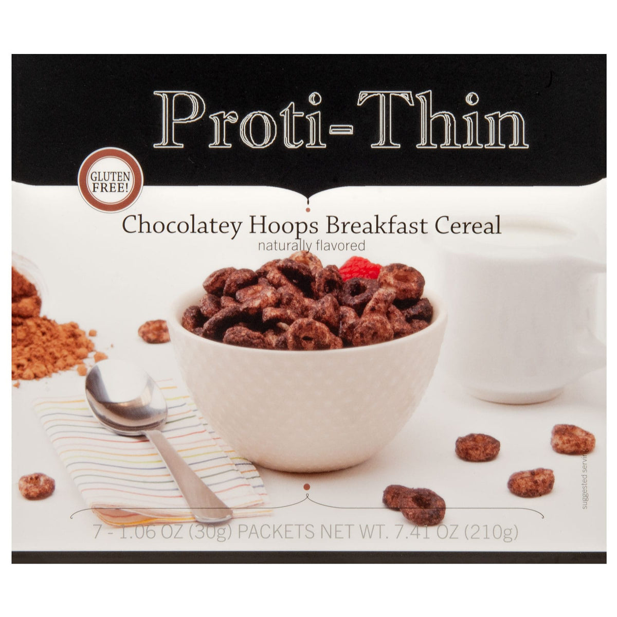 Proti-Thin Chocolatey Hoops Breakfast Cereal - 7 Packets - Nashua Nutrition