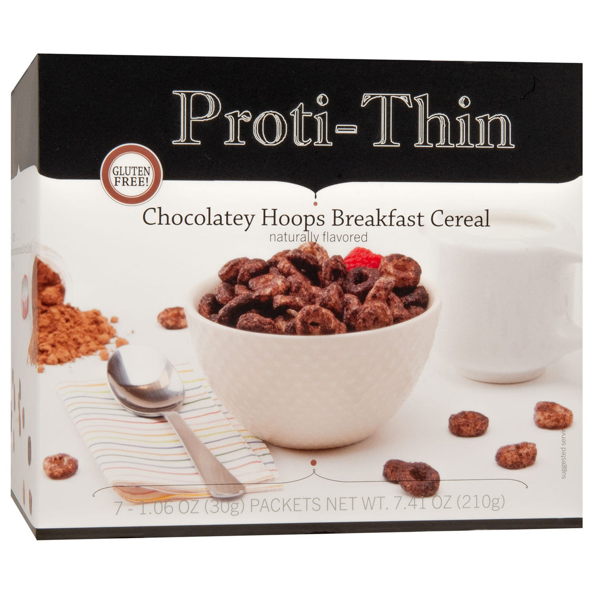 Proti-Thin Chocolatey Hoops Breakfast Cereal - 7 Packets - Nashua Nutrition