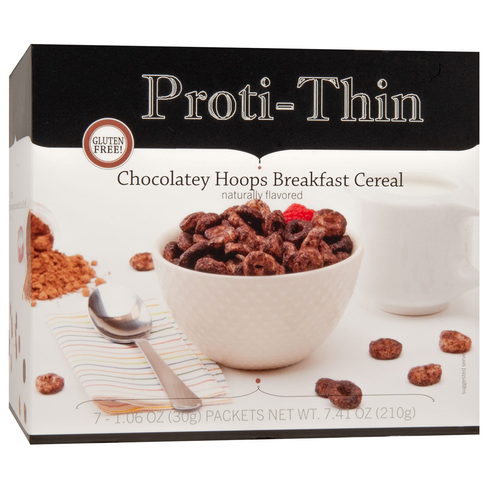 Proti-Thin Chocolatey Hoops Breakfast Cereal - 7 Packets - Nashua Nutrition