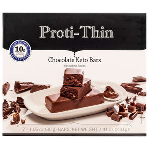 Proti-Thin Keto Bars - Chocolate, 7 Bars/Box - Protein Bars - Nashua Nutrition