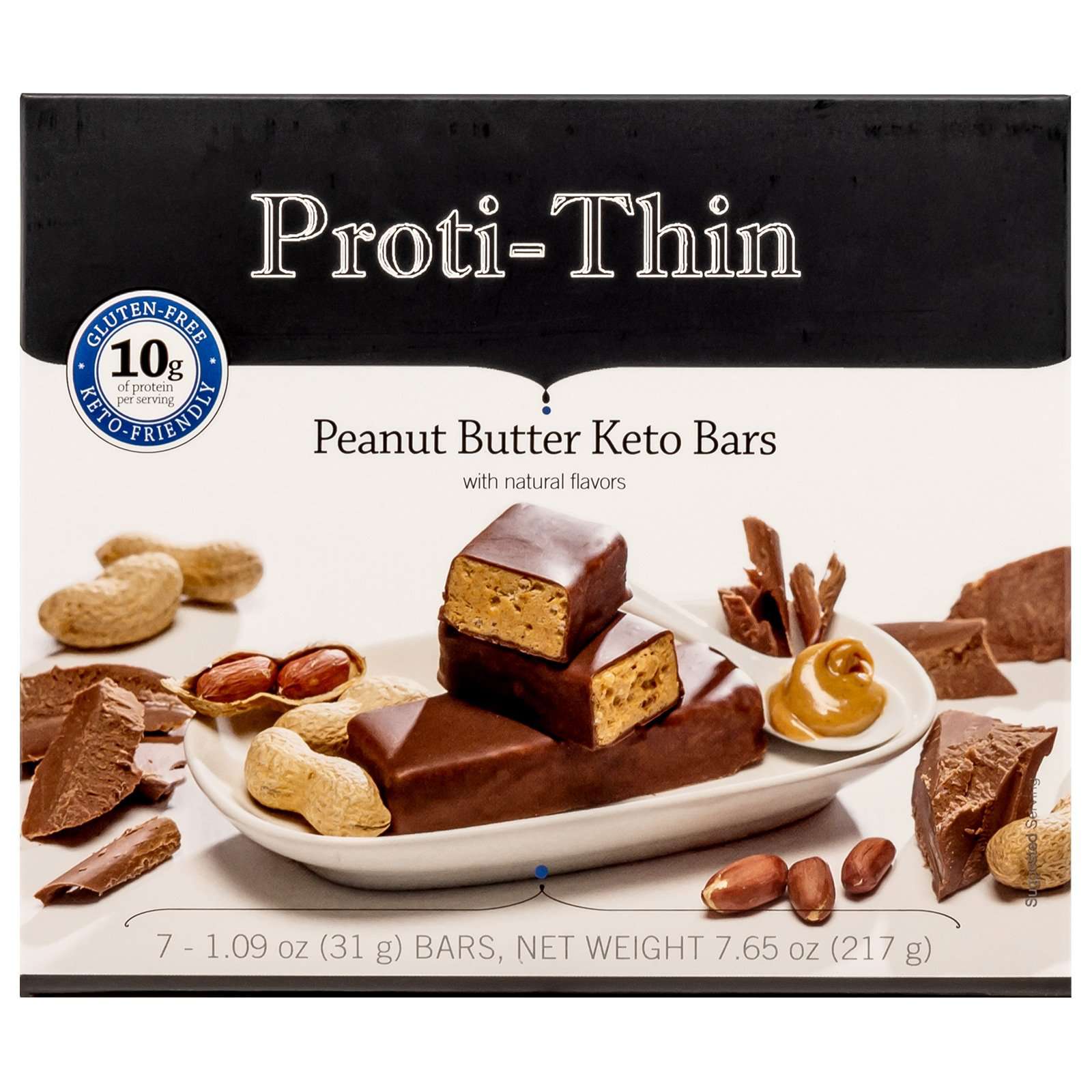 Proti-Thin Keto Bars- Peanut Butter, 7 Bars/Box - Protein Bars - Nashua Nutrition