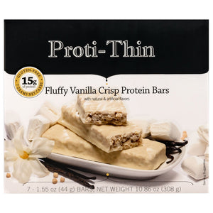 Proti-Thin Protein Bars VLC - Fluffy Vanilla Crisp, 7 Bars/Box - Protein Bars - Nashua Nutrition