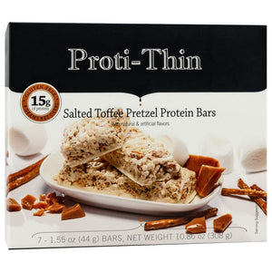 Proti-Thin Protein Bars VLC - Salted Toffee Pretzel, 7 Bars/Box - Protein Bars - Nashua Nutrition