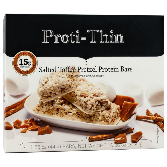 Proti-Thin Protein Bars VLC - Salted Toffee Pretzel, 7 Bars/Box