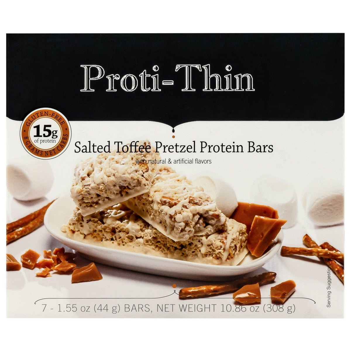 Proti-Thin Protein Bars VLC - Salted Toffee Pretzel, 7 Bars/Box - Protein Bars - Nashua Nutrition