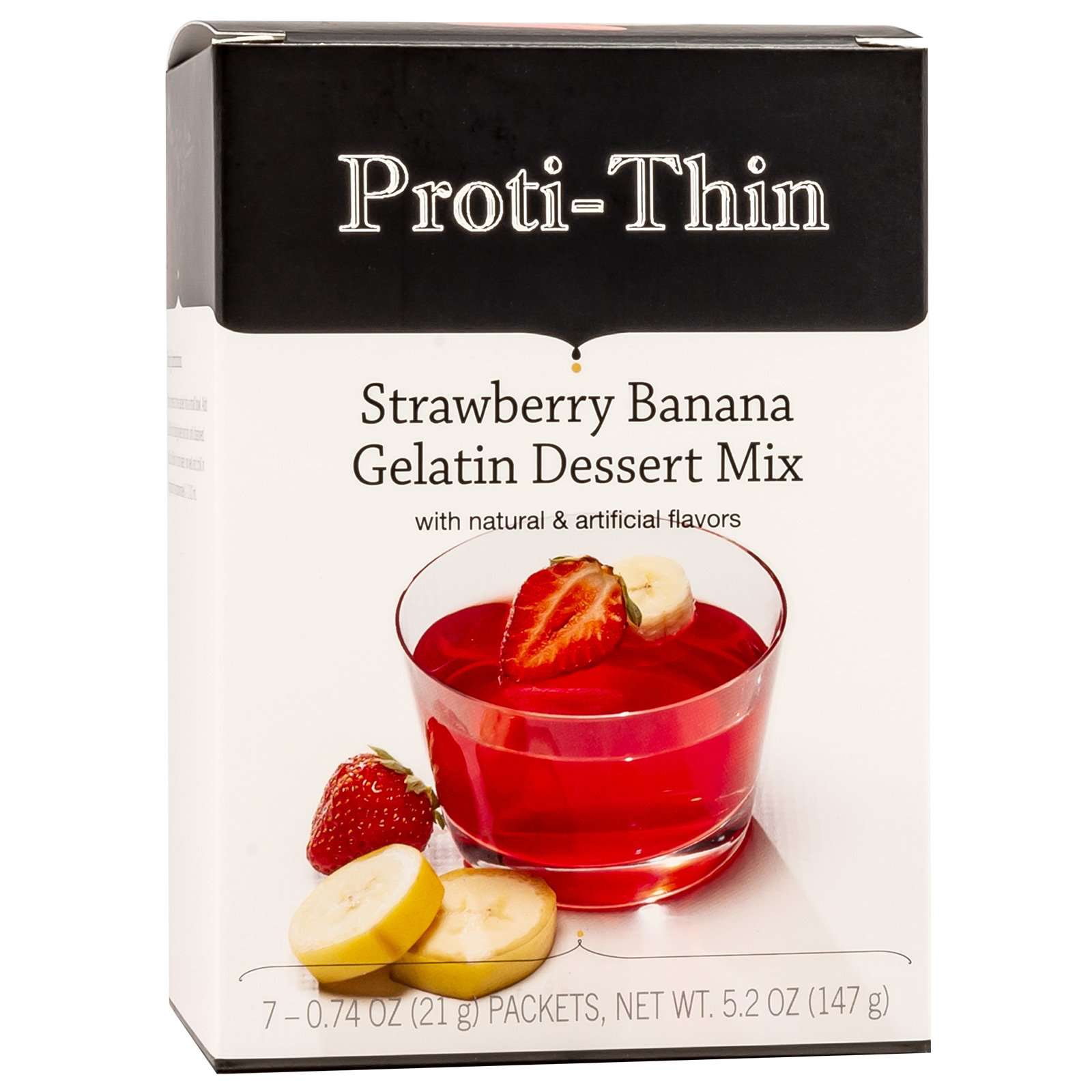 Delicious High Protein Strawberry Banana Gelatin ProtiThin