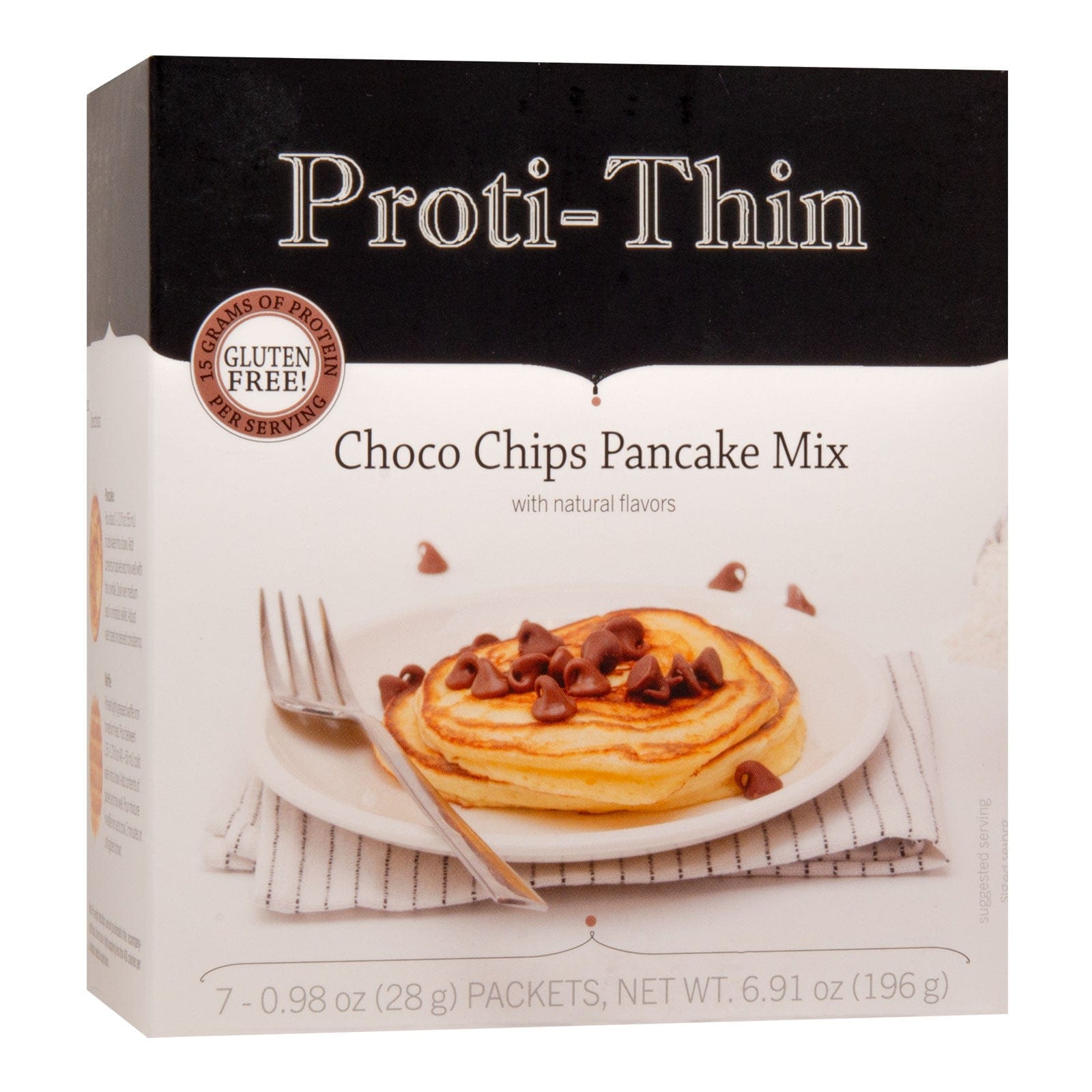 Proti-Thin Protein Pancake & Waffle Mix | Chocolate Chip | 15g Protein | 7 Packets/Box - Nashua Nutrition