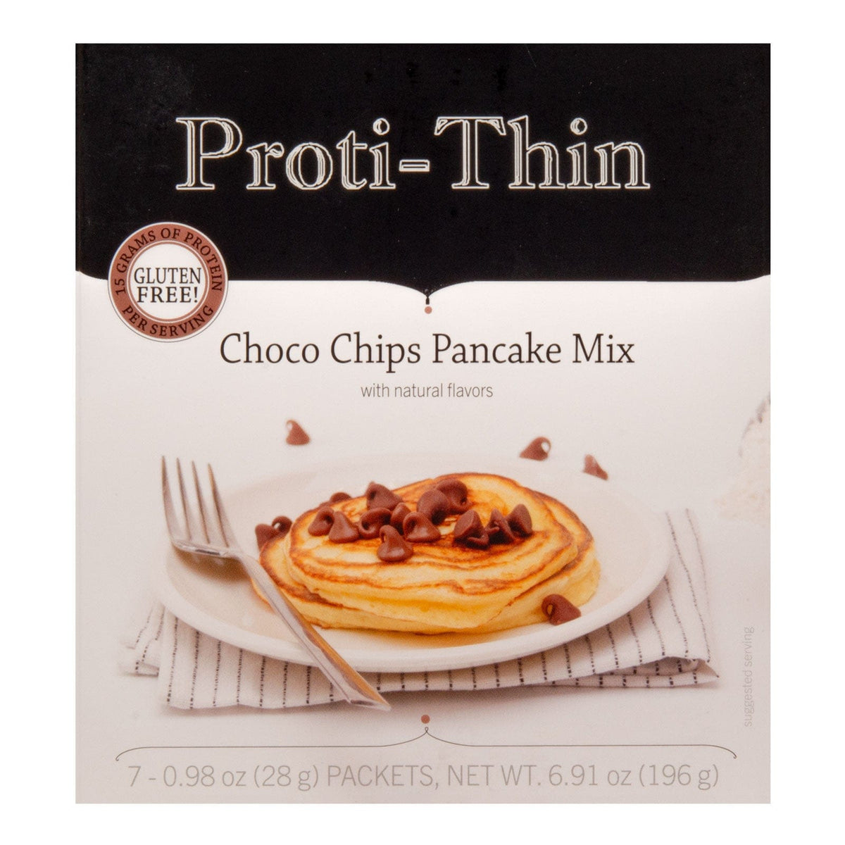 Proti-Thin Protein Pancake & Waffle Mix | Chocolate Chip | 15g Protein | 7 Packets/Box - Nashua Nutrition