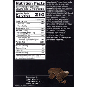 Proti-Thin Protein Wafer Squares - Chocolate, 5 Servings/Box - Protein Bars - Nashua Nutrition