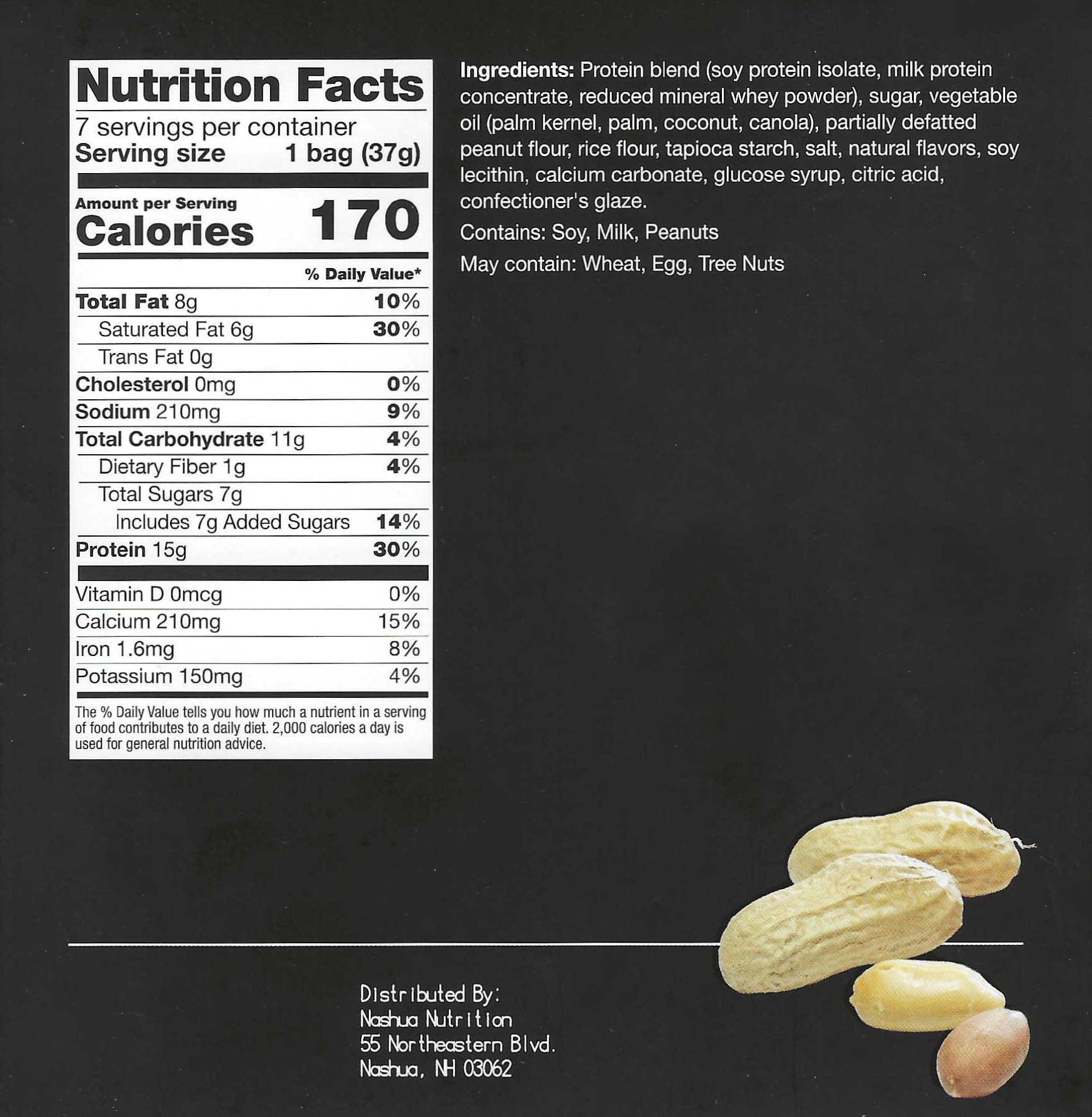 Proti-Thin Snack - Peanut Soy Snacks - 7/Box - Nashua Nutrition