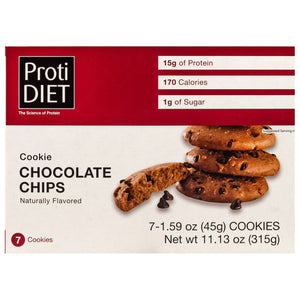 ProtiDiet Cookies - Chocolate Chip - 7/Box - Snacks & Desserts - Nashua Nutrition