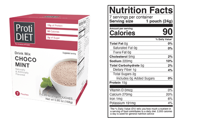 ProtiDiet Hot Cocoa - Mint - 7/Box (Limited Edition)