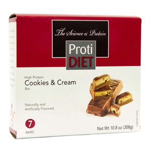 ProtiDiet Protein Bars - Cookies & Cream, 7 Bars/Box - Protein Bars - Nashua Nutrition