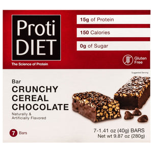 ProtiDiet Protein Bars - Crunchy Cereal Chocolate, 7 Bars/Box - Protein Bars - Nashua Nutrition