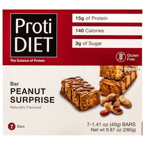 ProtiDiet Protein Bars - Peanut Surprise, 7 Bars/Box - Protein Bars - Nashua Nutrition