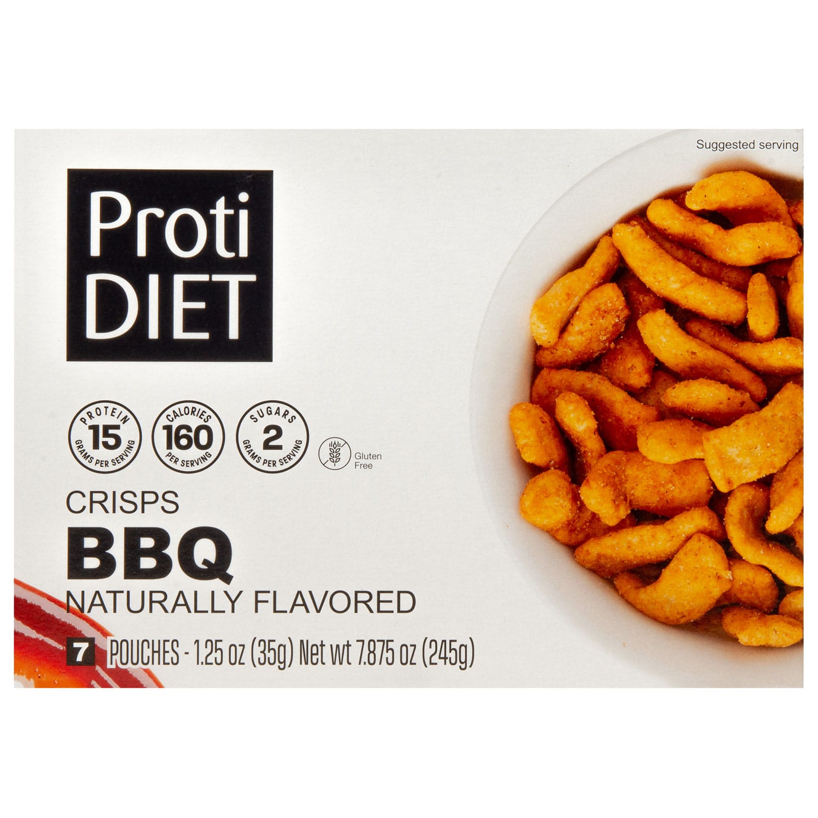 ProtiDiet Protein Crisps - BBQ - 7/Box - Nashua Nutrition