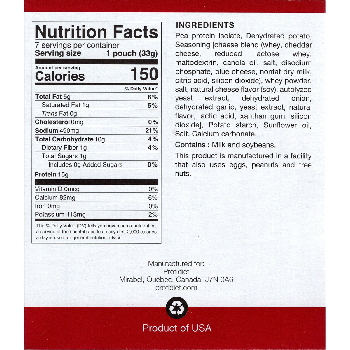 ProtiDiet Protein Crisps - White Cheddar - 7/Box - Snacks & Desserts - Nashua Nutrition
