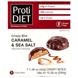 ProtiDiet Protein Crispy Bites - Sea Salt & Caramel - 7/Box - Snacks & Desserts - Nashua Nutrition