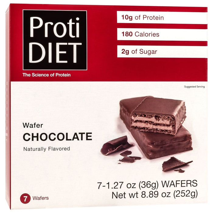 ProtiDiet Protein Wafer Bars - Chocolate, 7 Bars/Box