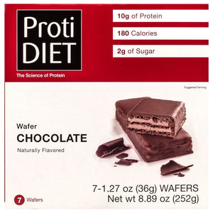 ProtiDiet Protein Wafer Bars - Chocolate, 7 Bars/Box - Protein Bars - Nashua Nutrition