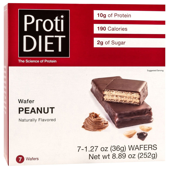 ProtiDiet Protein Wafer Bars - Peanut, 7 Bars/Box