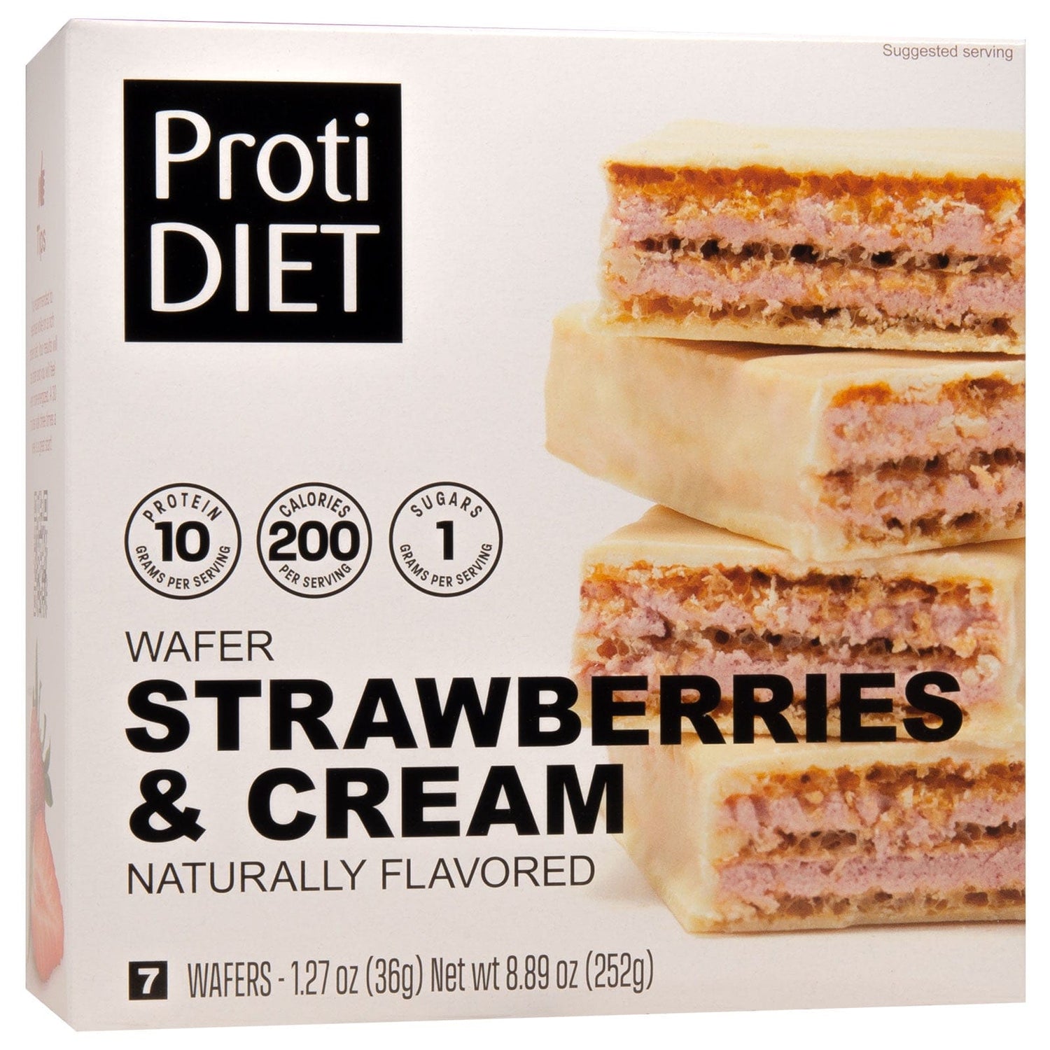 ProtiDiet Protein Wafer Bars - Strawberries and Cream, 7 Bars/Box - Nashua Nutrition