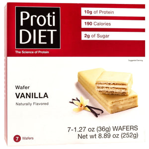 ProtiDiet Protein Wafer Bars - Vanilla, 7 Bars/Box - Protein Bars - Nashua Nutrition