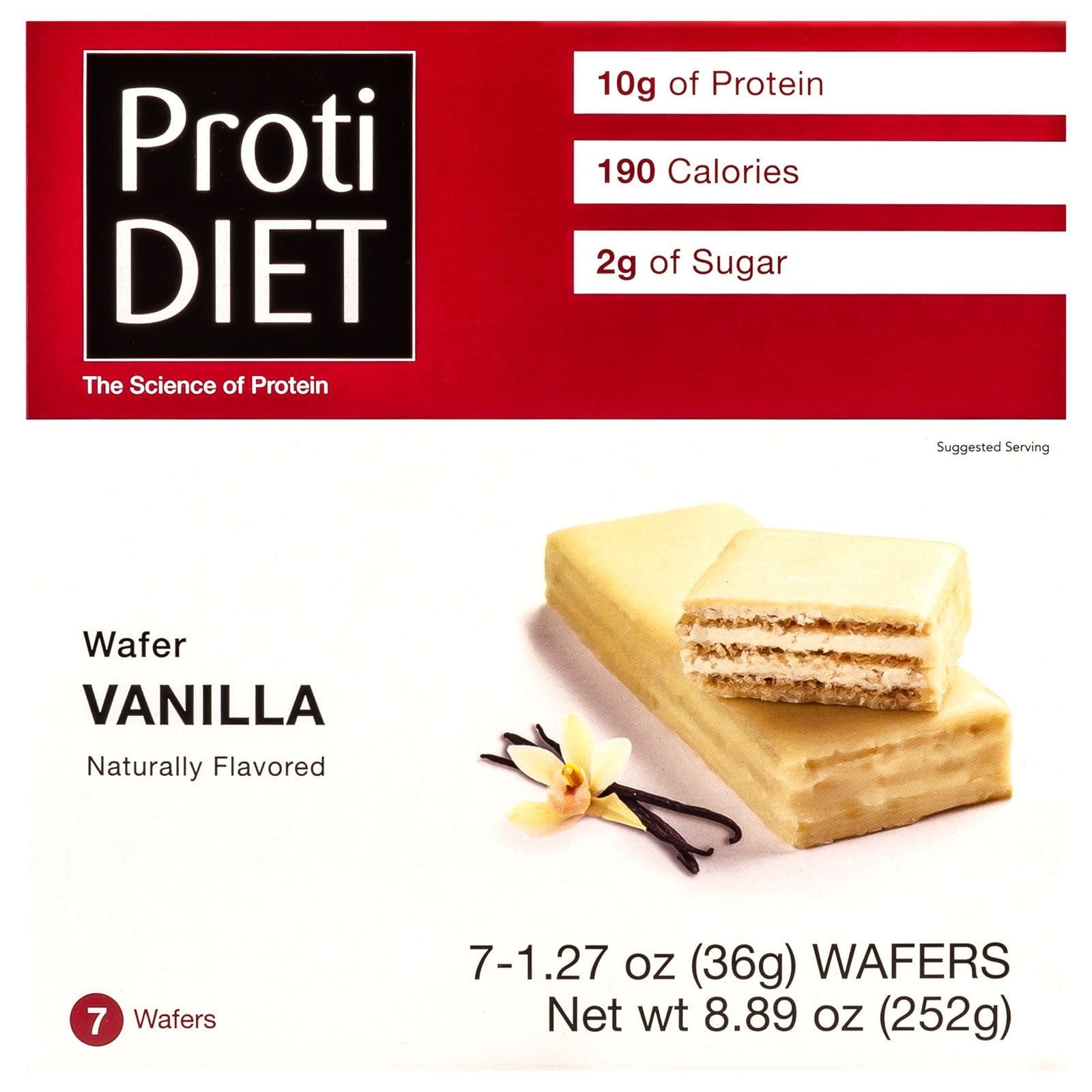 ProtiDiet Protein Wafer Bars - Vanilla, 7 Bars/Box - Protein Bars - Nashua Nutrition