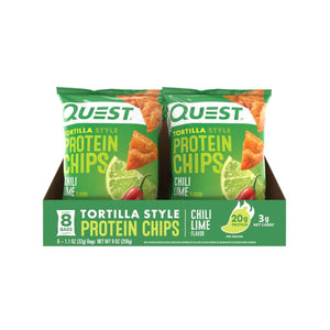 Quest Nutrition - Tortilla Protein Chips - Chili Lime - Box of 8 - Snacks & Desserts - Nashua Nutrition