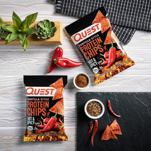 Quest Nutrition - Tortilla Protein Chips - Hot & Spicy - Box of 8 - Snacks & Desserts - Nashua Nutrition