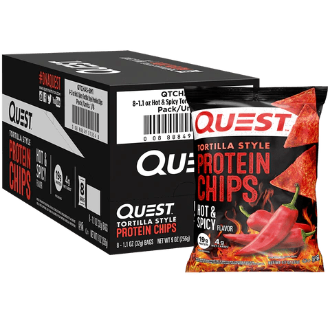 Quest Nutrition - Tortilla Protein Chips - Hot & Spicy - Box of 8