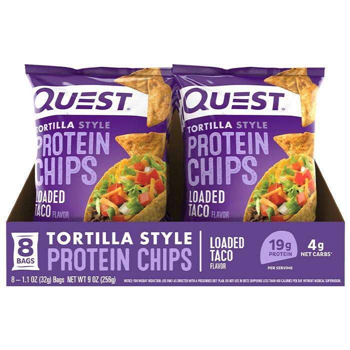 Quest Nutrition - Tortilla Protein Chips - Loaded Taco - Box of 8