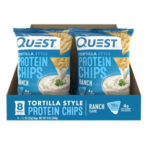 Quest Nutrition - Tortilla Protein Chips - Ranch - Box of 8 - Snacks & Desserts - Nashua Nutrition