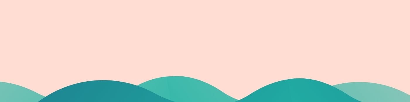 Teal wavy lines on a light pink background