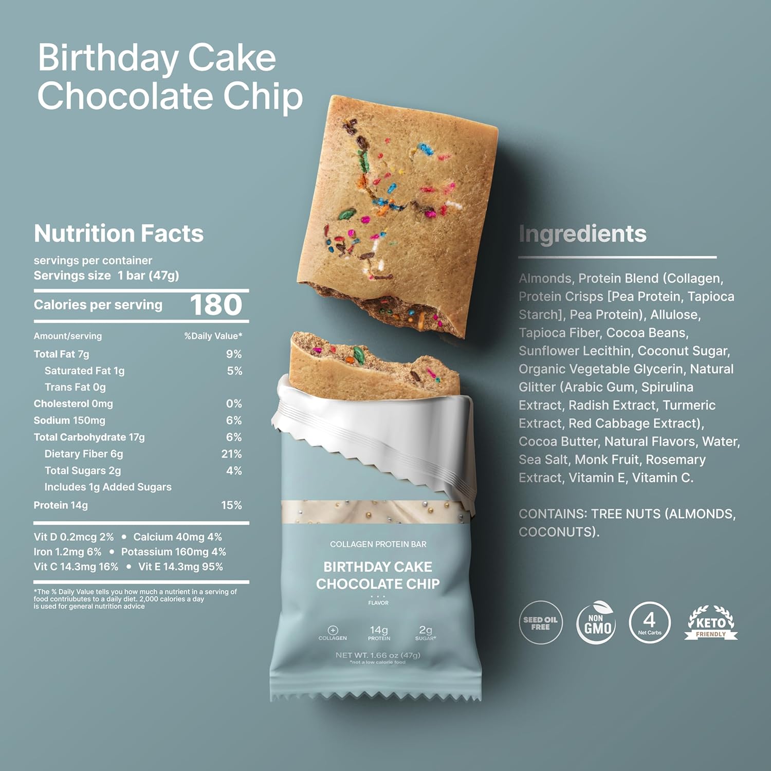 Stars and Honey Protein Bar - Birthday Cake Chocolate Chip - Nashua Nutrition
